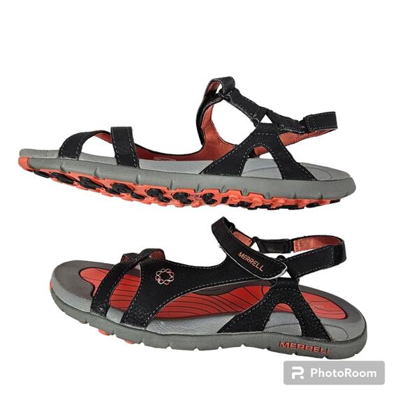 Merrell Lissim Lattice Sport Sandal Black Coral NWOT Women's Size 10 - Picture 3 of 9